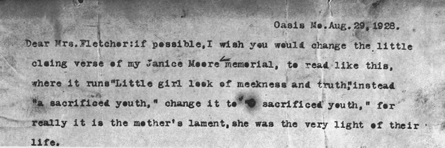 Letter to Mrs. Fletcher from Mrs. Mahnkey